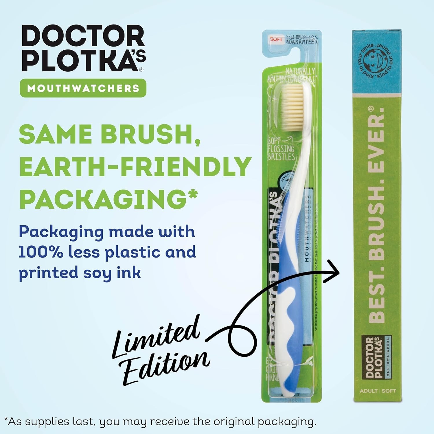 Cruelty-Free Dr. Plotka’s Soft Toothbrushes with Flossing Action – 4 Pack
