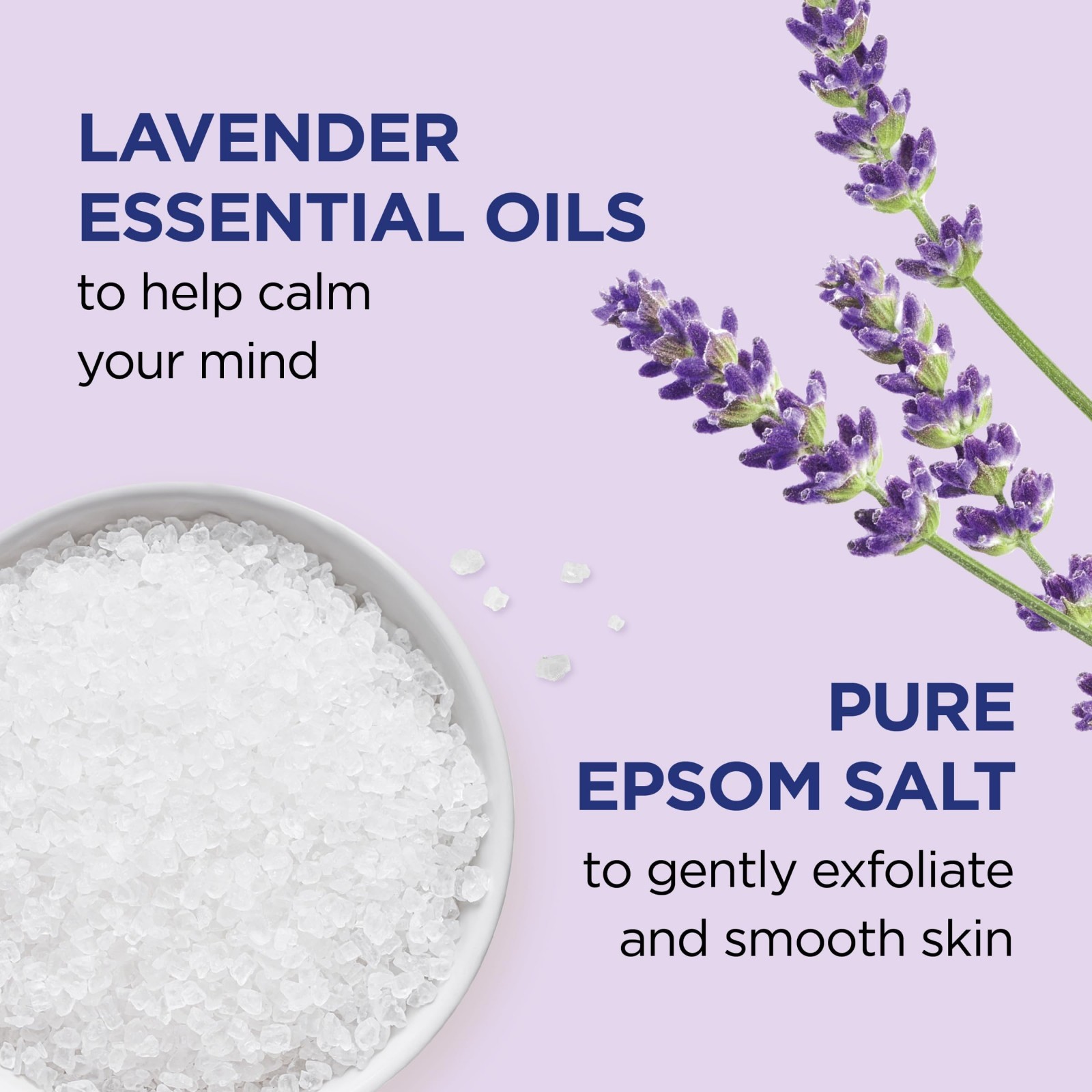Epsom Salt Body Scrub – Soothe & Sleep with Lavender Essential Oils, 16 oz (3 Pa