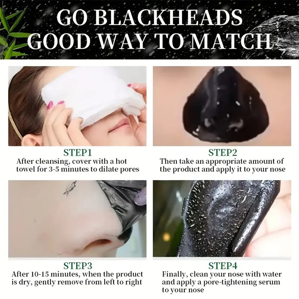 60g Bamboo Charcoal Fiber Mask Blackhead Removal Deep Mask Deep Cleansing Cleans
