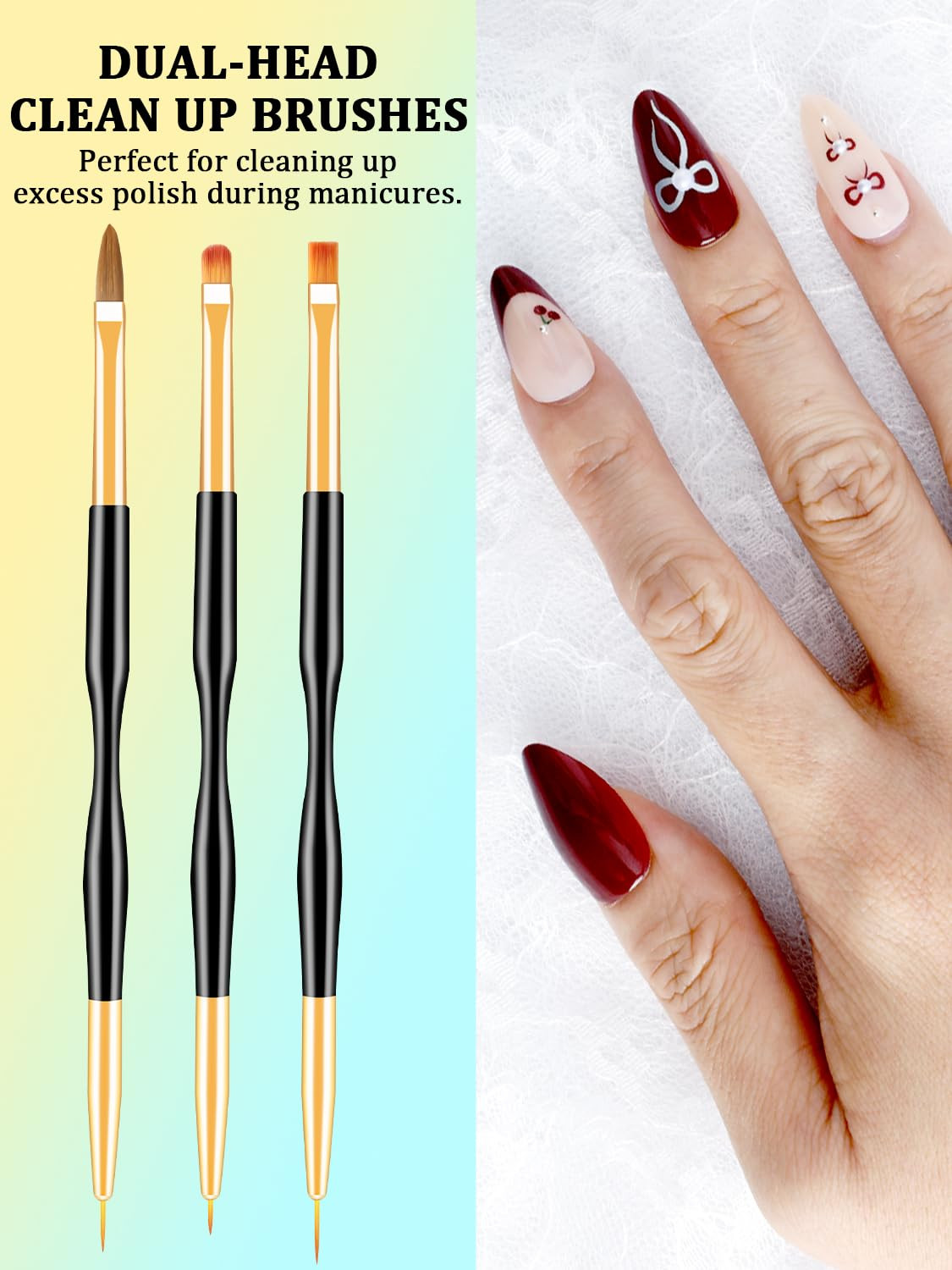 33PCS Nail Art Brushes Set, Nail Art Tools, Nail Design Tools with Gel Nail Brus