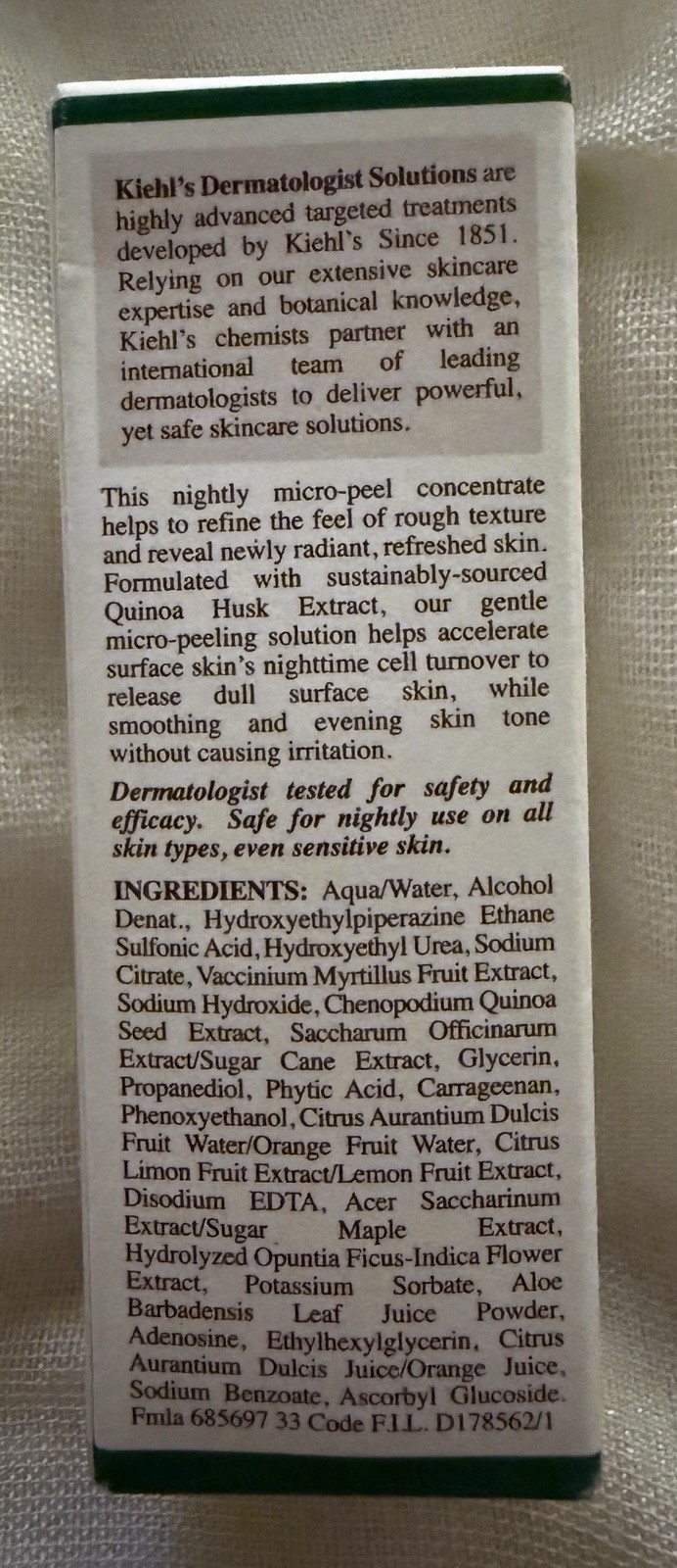 Kiehl’s Dermatologist Solutions Nightly Refining Micro-Peel 1.0 fl oz Face