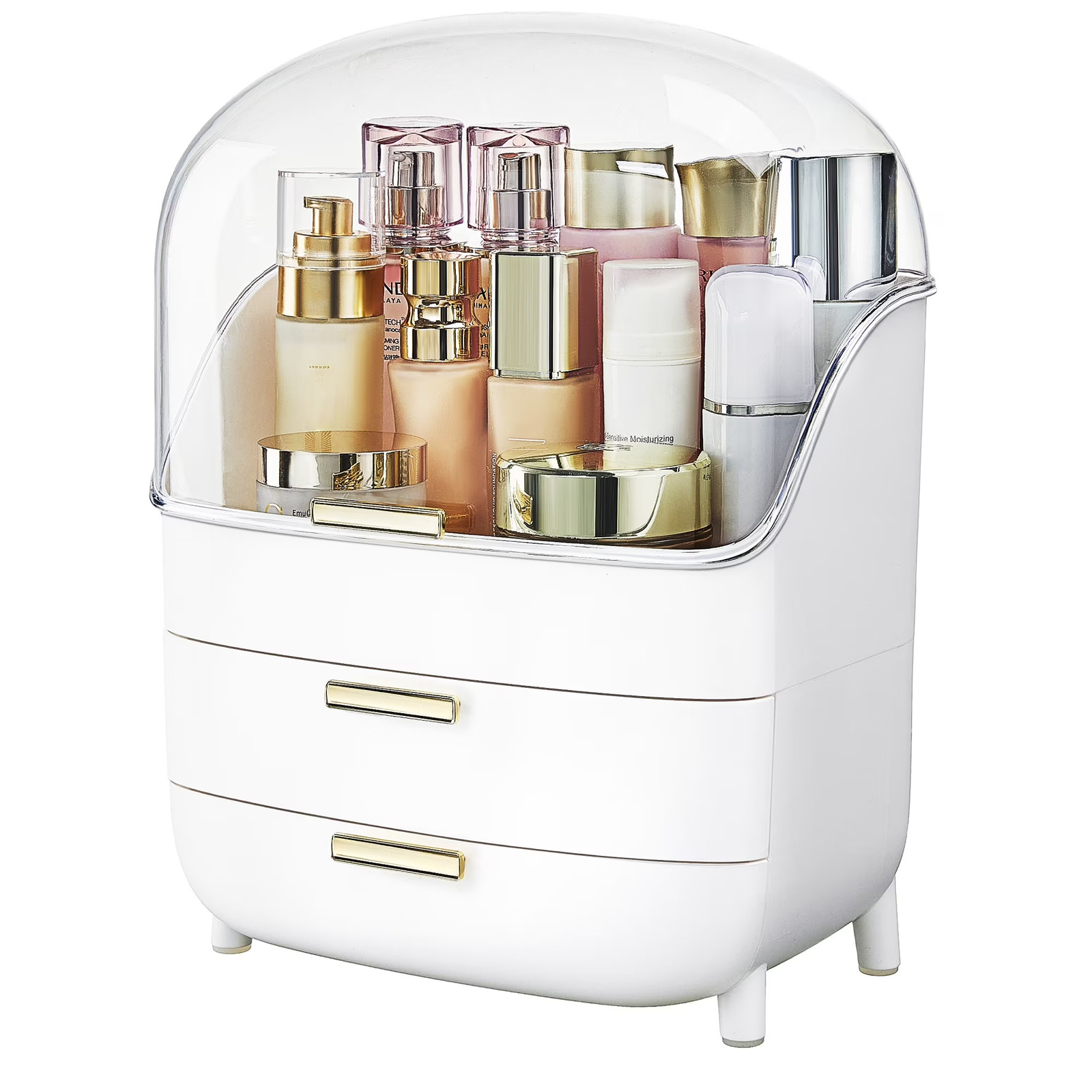 3-Tier Makeup Organizer with Drawers and Lid, Waterproof & Dustproof Skincare Or