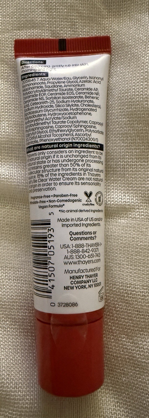 THAYERS Let’s Be Clear Water Cream Moisturizer Fragrance-Free 1.0 fl oz