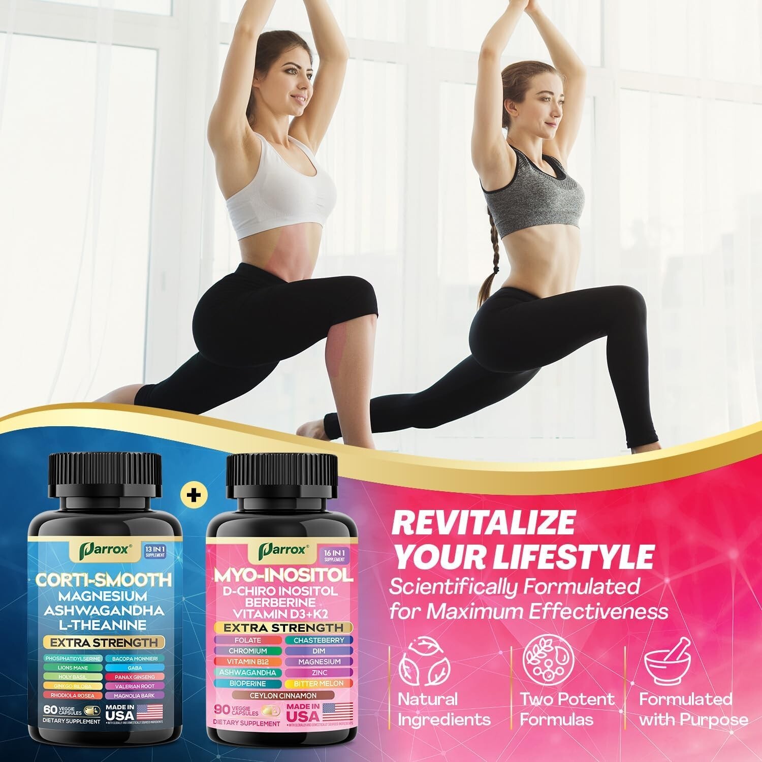 Cortisol & Myo-Inositol Supplement Bundle, Soothe & Smooth Bundle, 13-in-1 Co…
