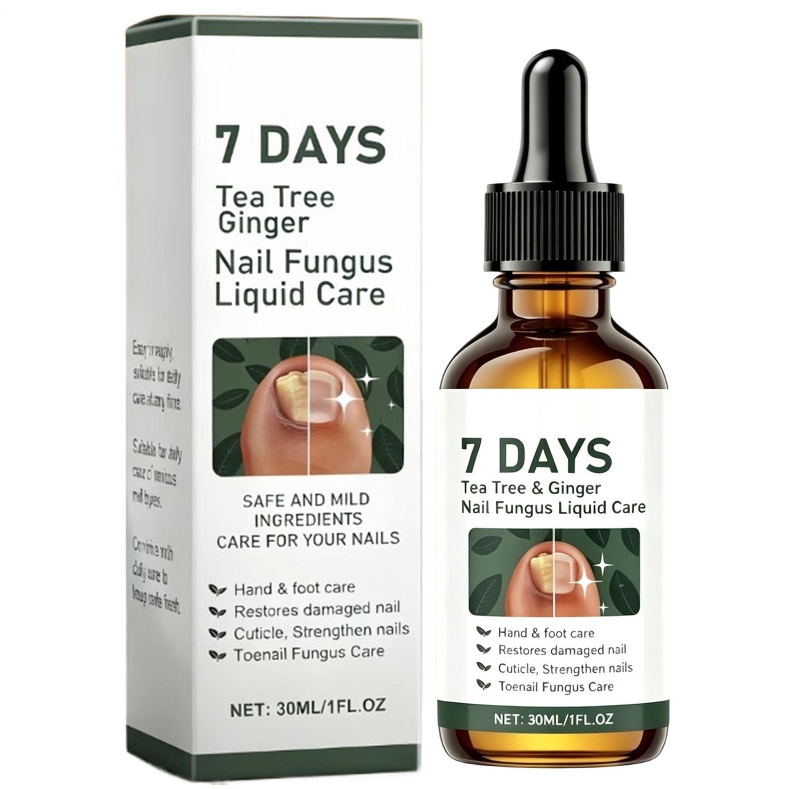 7 Days Tea Tree & Ginger Nail Care Serum 30ml For Repair Dry Brittle Nails