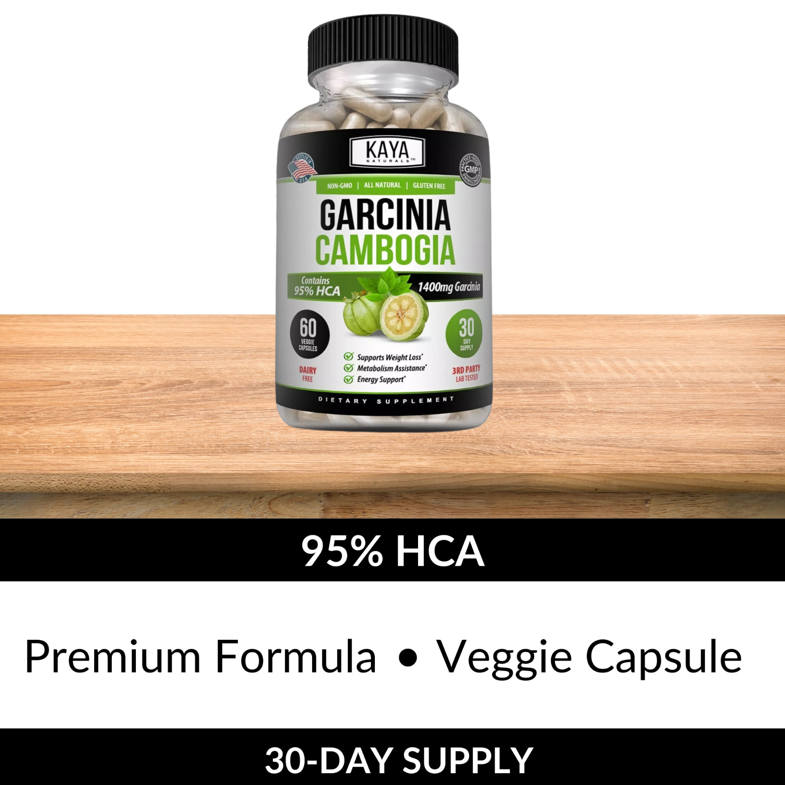 Garcinia Cambogia Extract, Premium Fat Burning 95% HCA, Natural Weight Loss