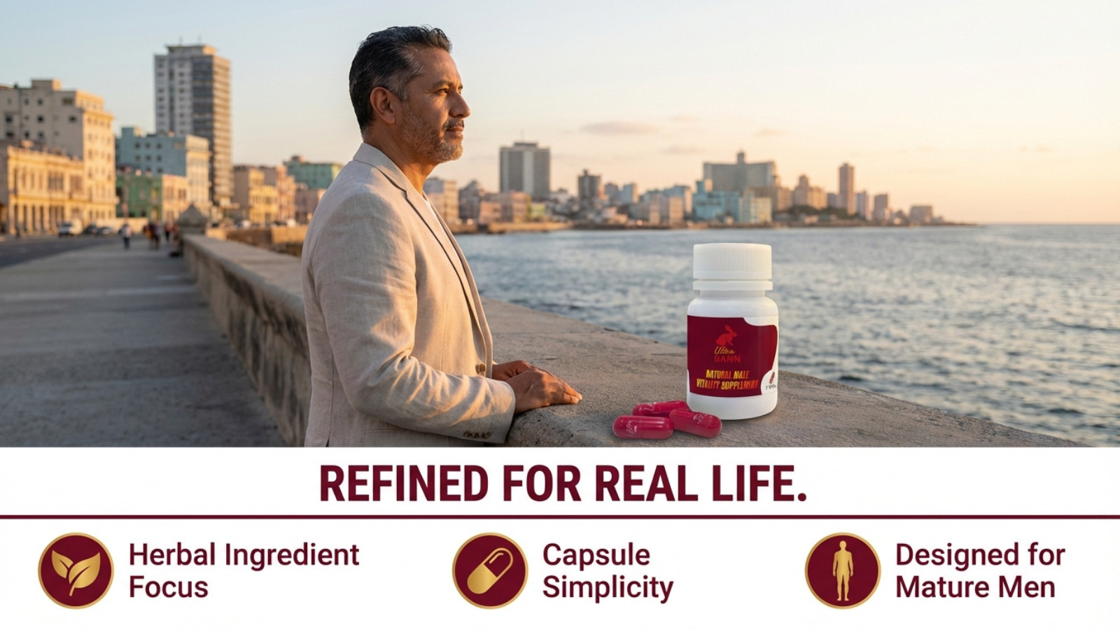 Ultra Bann Men’s Performance | 1 Cap = 2 Days | Premium 30-Day Formula 40+