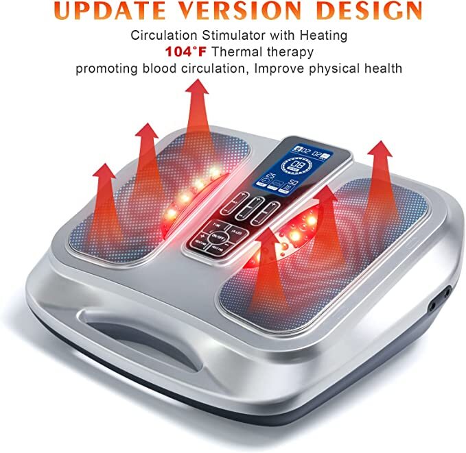 EMS Foot Massager, Electric Foot Circulation Stimulator with Heat for Neuropathy