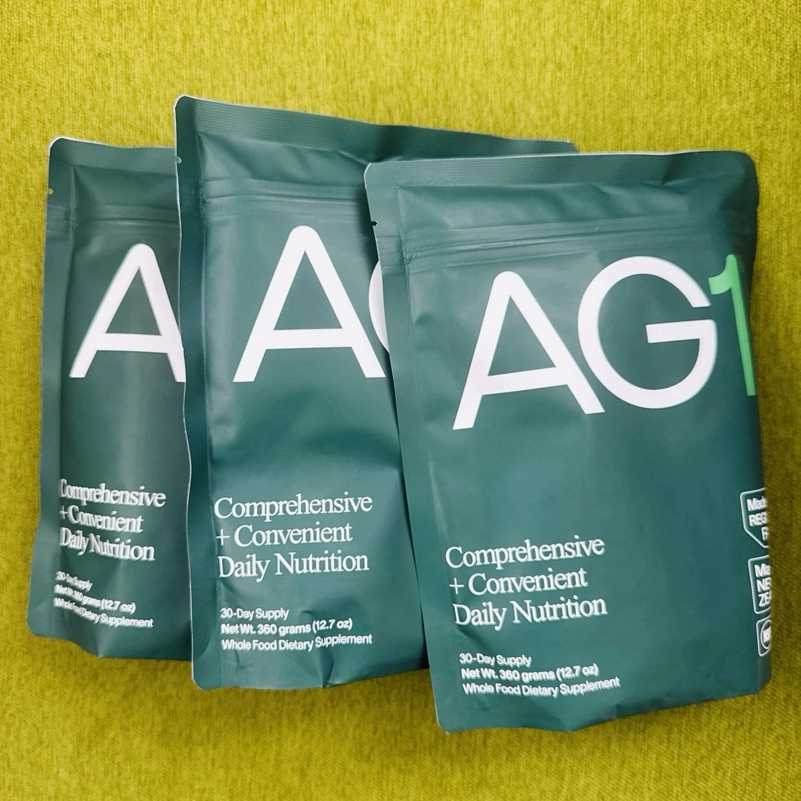 GENUINE AG1 Athletic Greens Pouch 60 (3) Pouch 12.7 Free Shipping