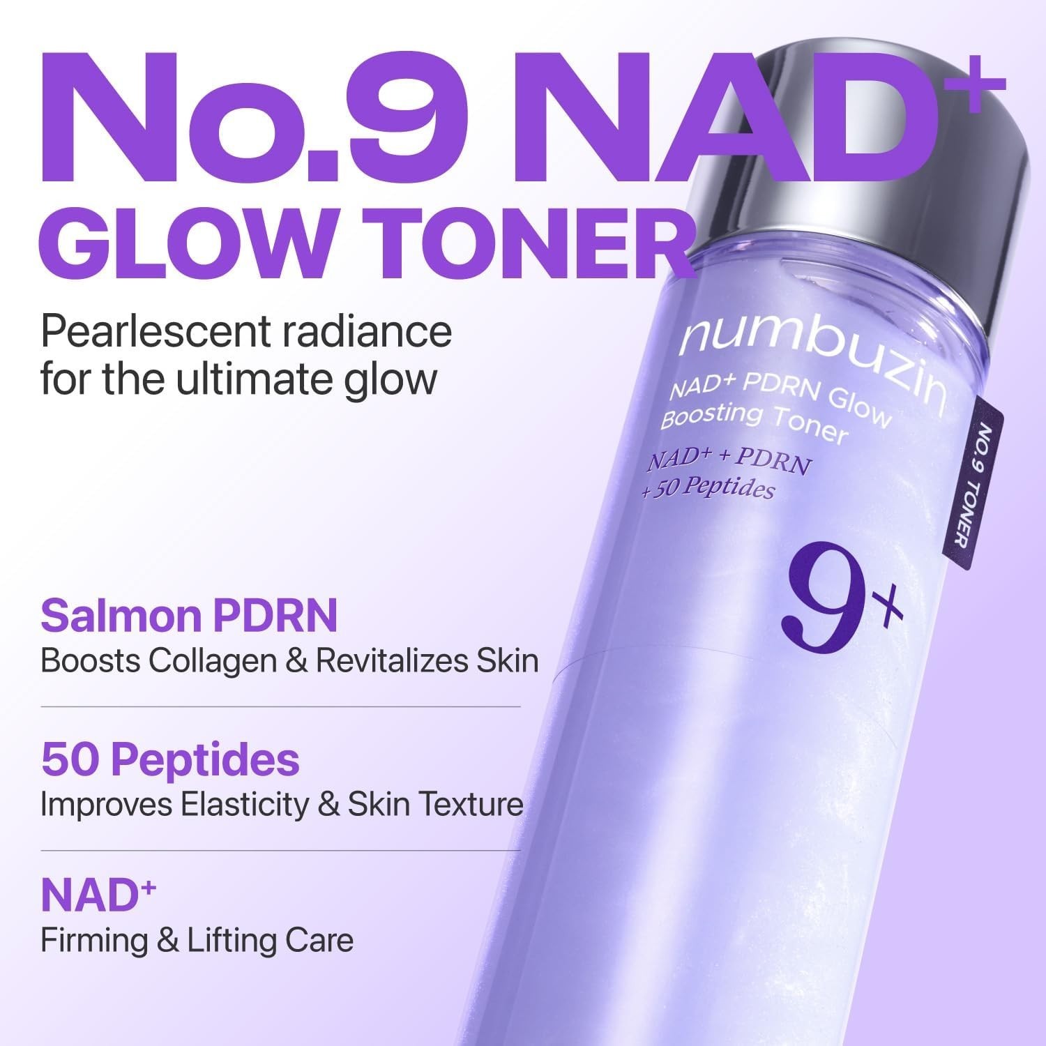 NAD+ Salmon PDRN Face Toner 5.07 oz – Anti Aging Peptide Wrinkle Firming Serum