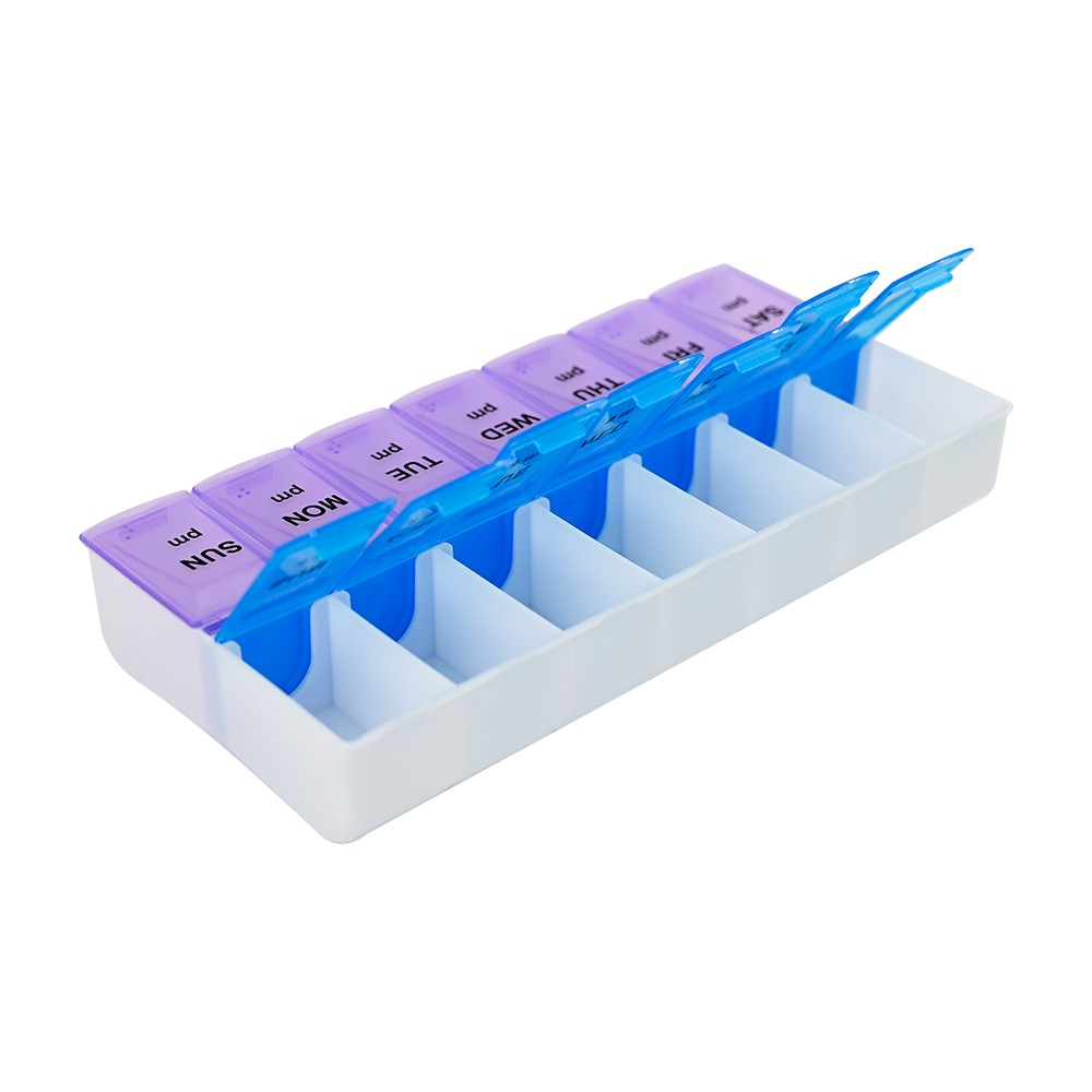 2 Pack Weekly Pill Box Organizer 7 day Organizer Case Medicine Box Twice a Day