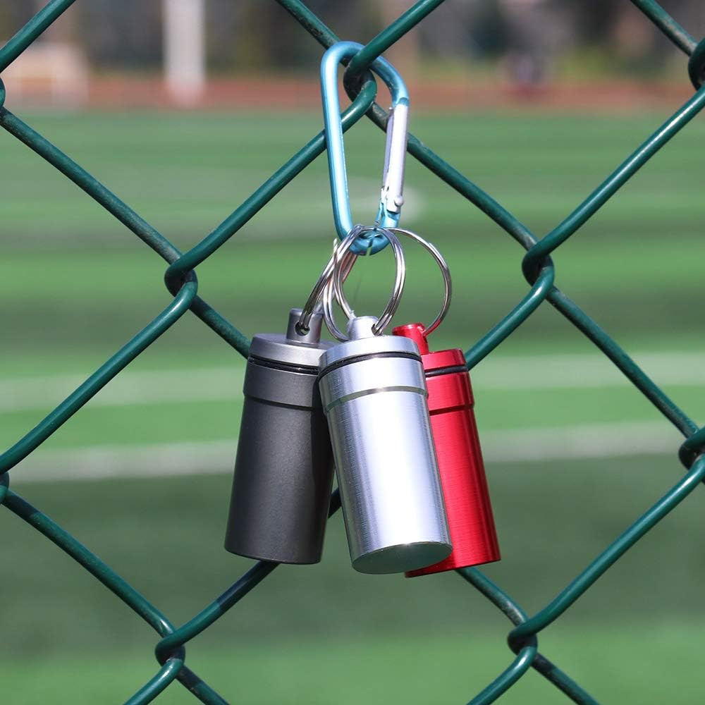 3 Packs Waterproof Aluminum Pill Fob Container, EFFIET Nitro Bottle Holder Nitro