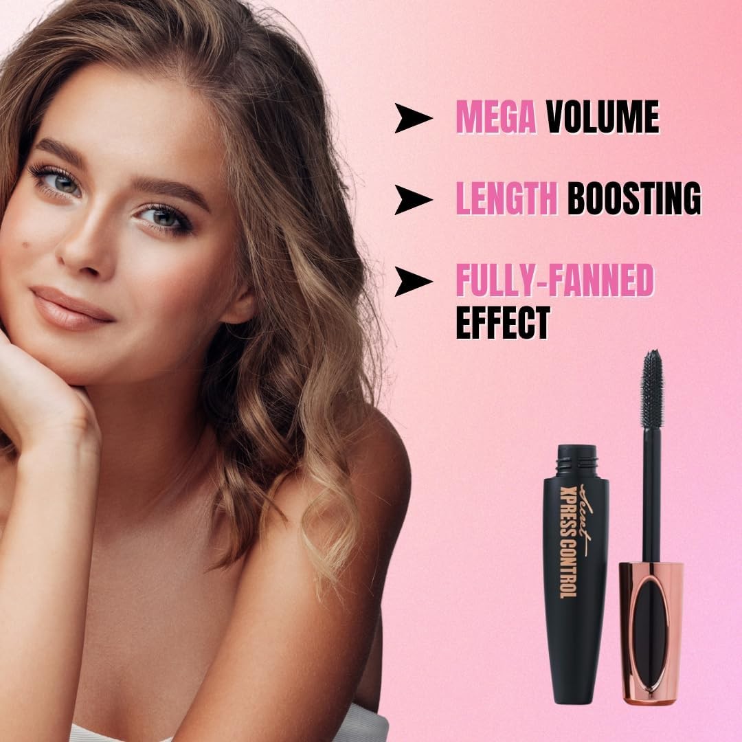 Two Pack Silk Fiber Mascara 4D Lengthening and Thickening, Secret Xpress Control