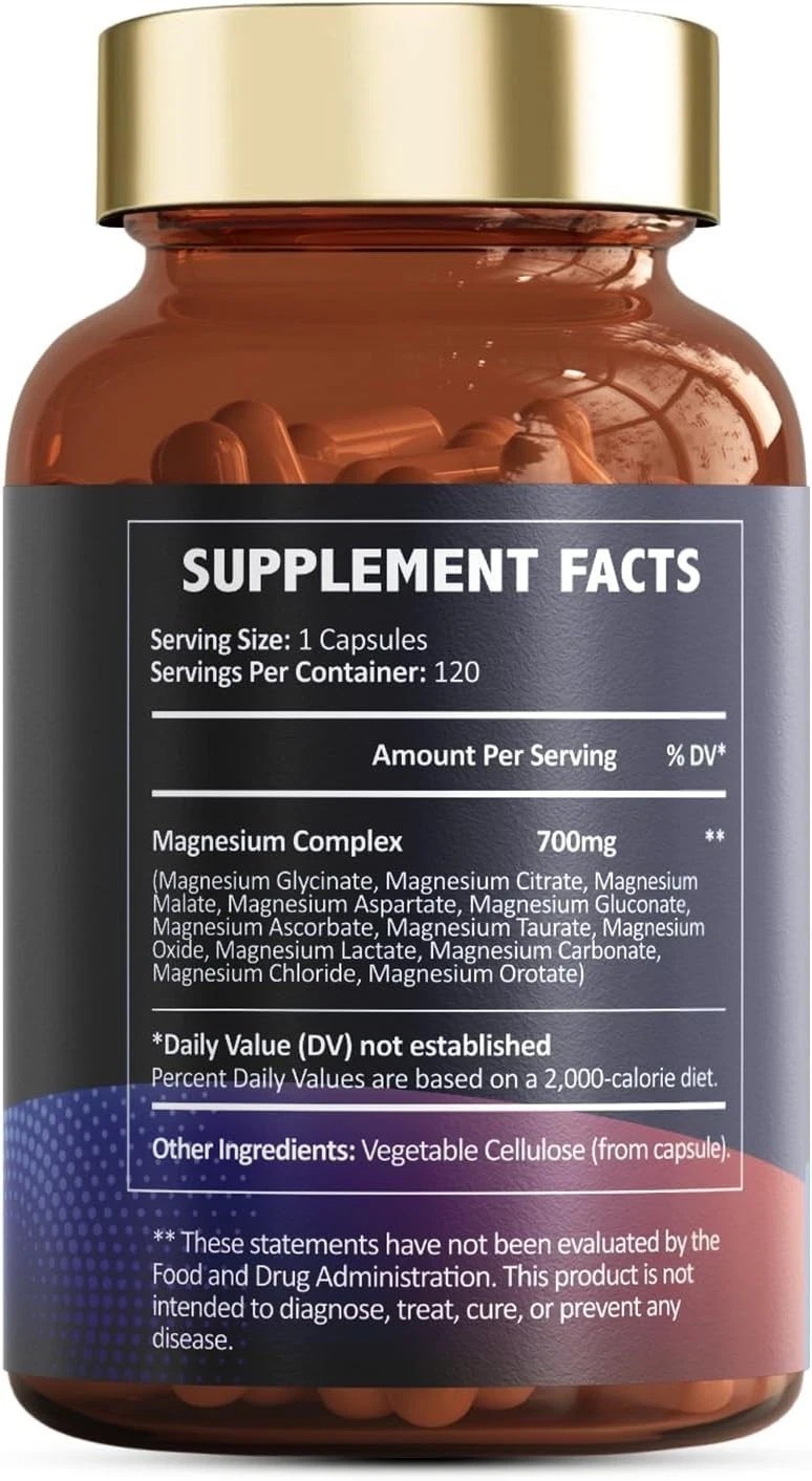 Magnesium 12 in 1 700mg Complex – Glycinate Citrate Malate Taurate Daily Support