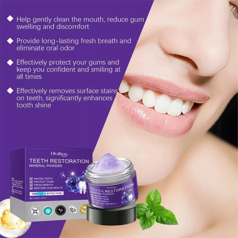 Dental restoration mineral powder, mineral tooth powder, teeth whitening US HOT