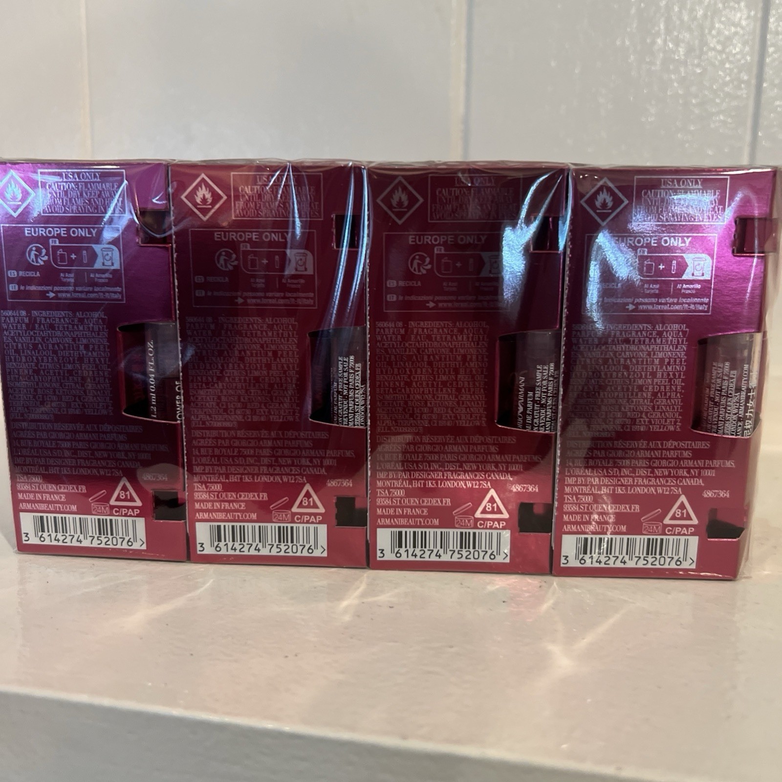 Emporio Armani Power of You Sample 1.2ml EDP Spray Travel Size Lot of 6 NEW