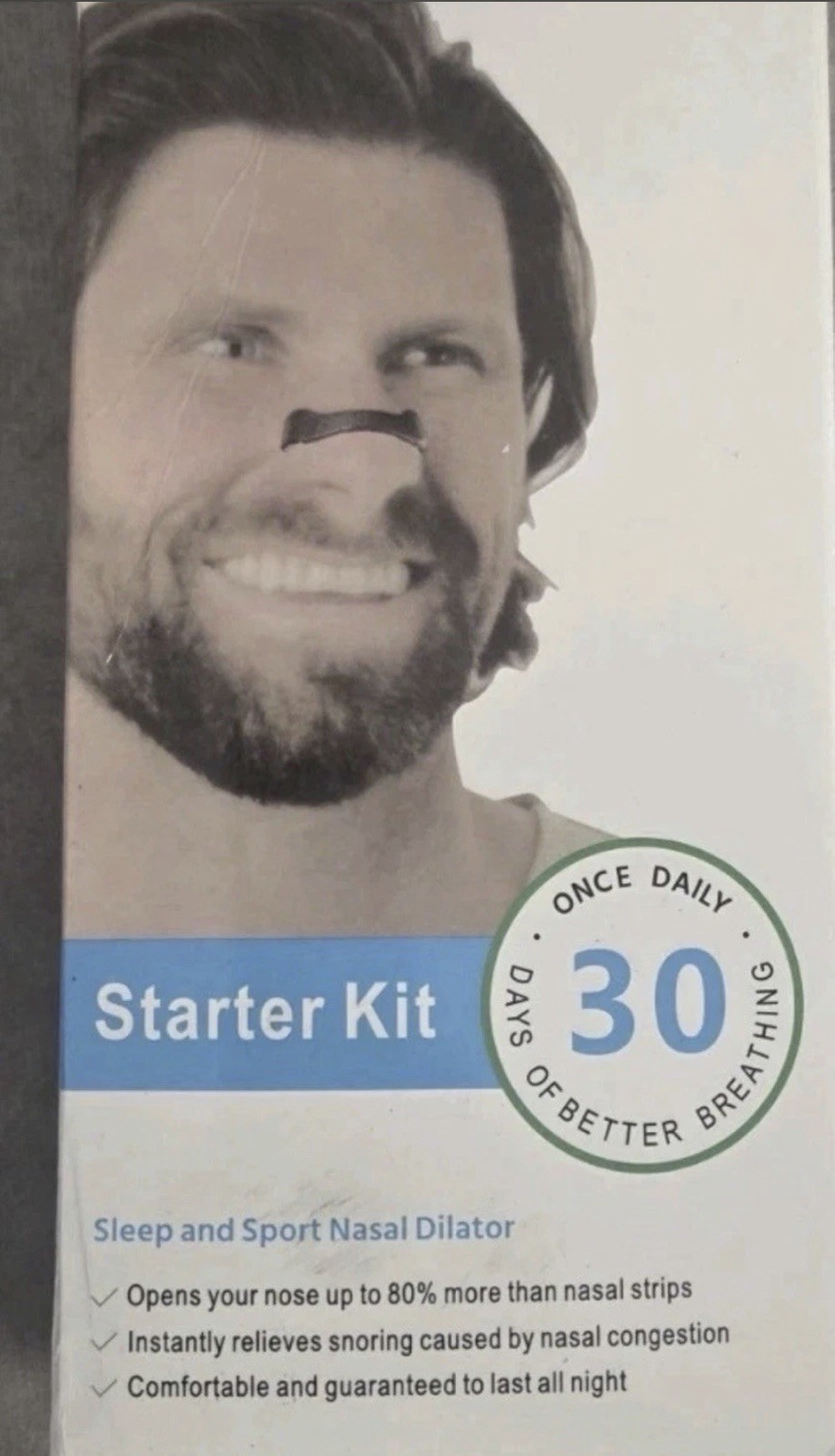 NEW Premier Dilator Breathing Magnetic Nasal Strips Starter Kit White 30 count