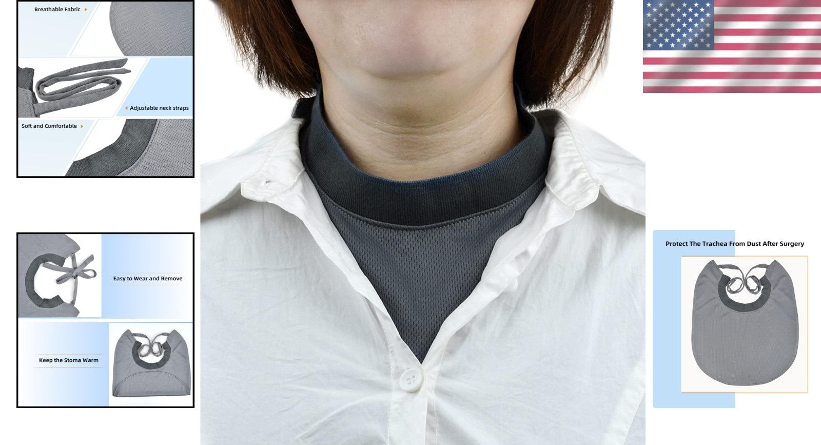 Soft & Warm Tracheostomy Cover – Dust-Proof Stoma Protector for All-Day Comfort