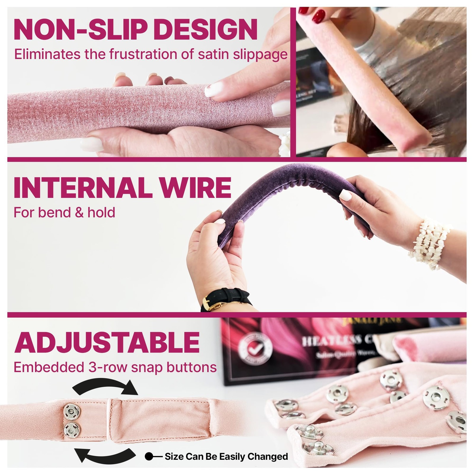 13-in-1 Heatless Curls Overnight,8 PCS Overnight Blowout Extra Long