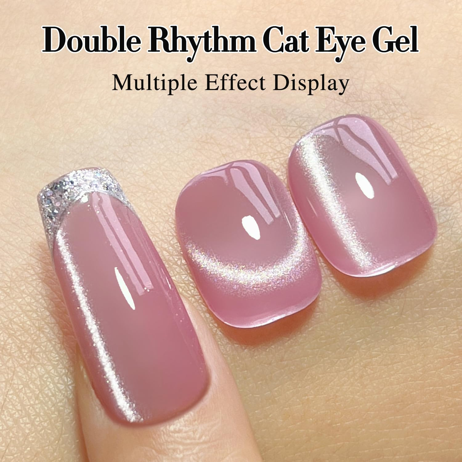 0.5 OZ Cat Eye Gel Polish with Magnet 15ML Holographic Glitter Shimmer