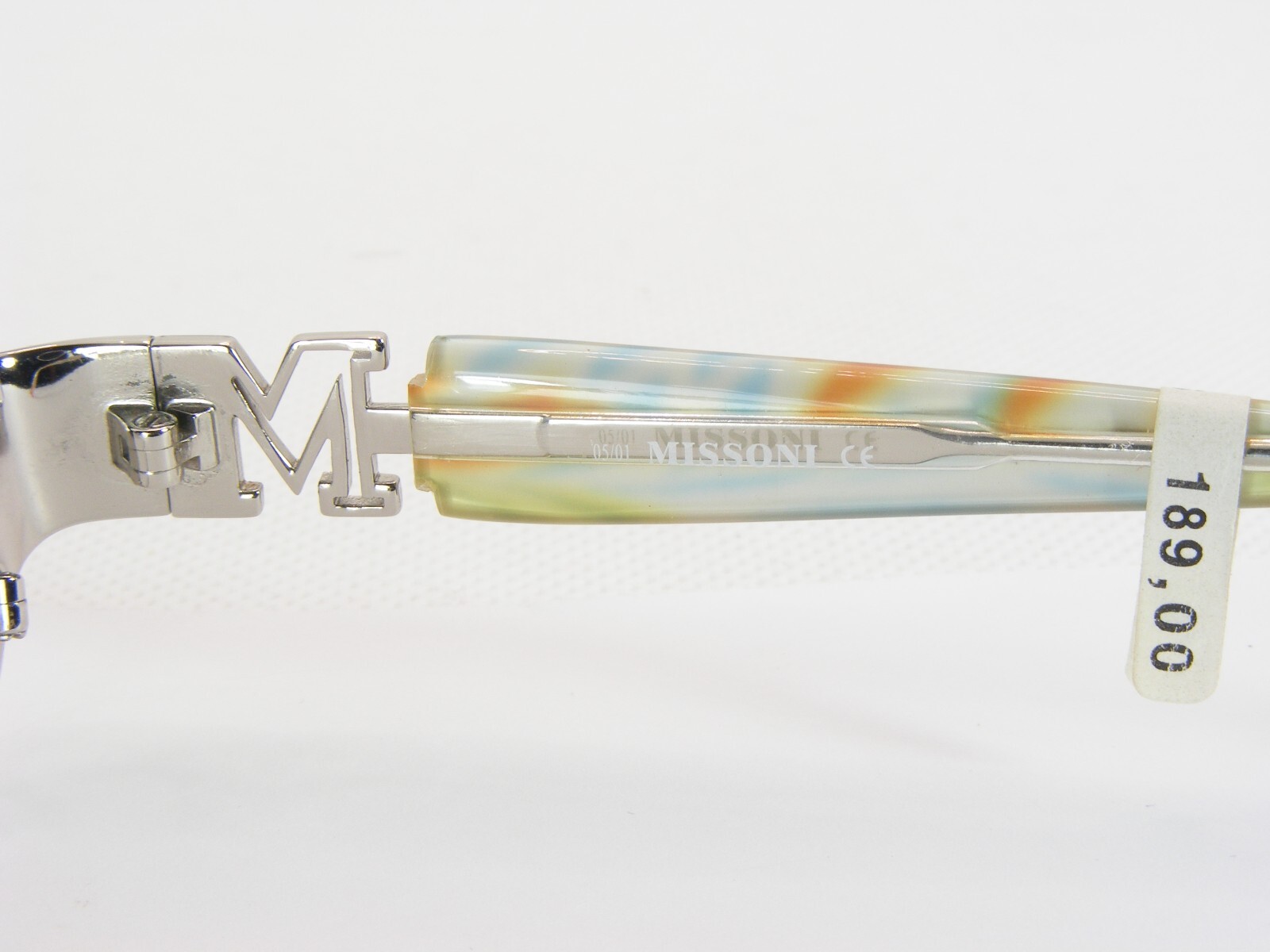 MISSONI MI01601 Silver /Blue Green UNIQUE EYEGLASSES GLASSES FRAME 53-13-130mm