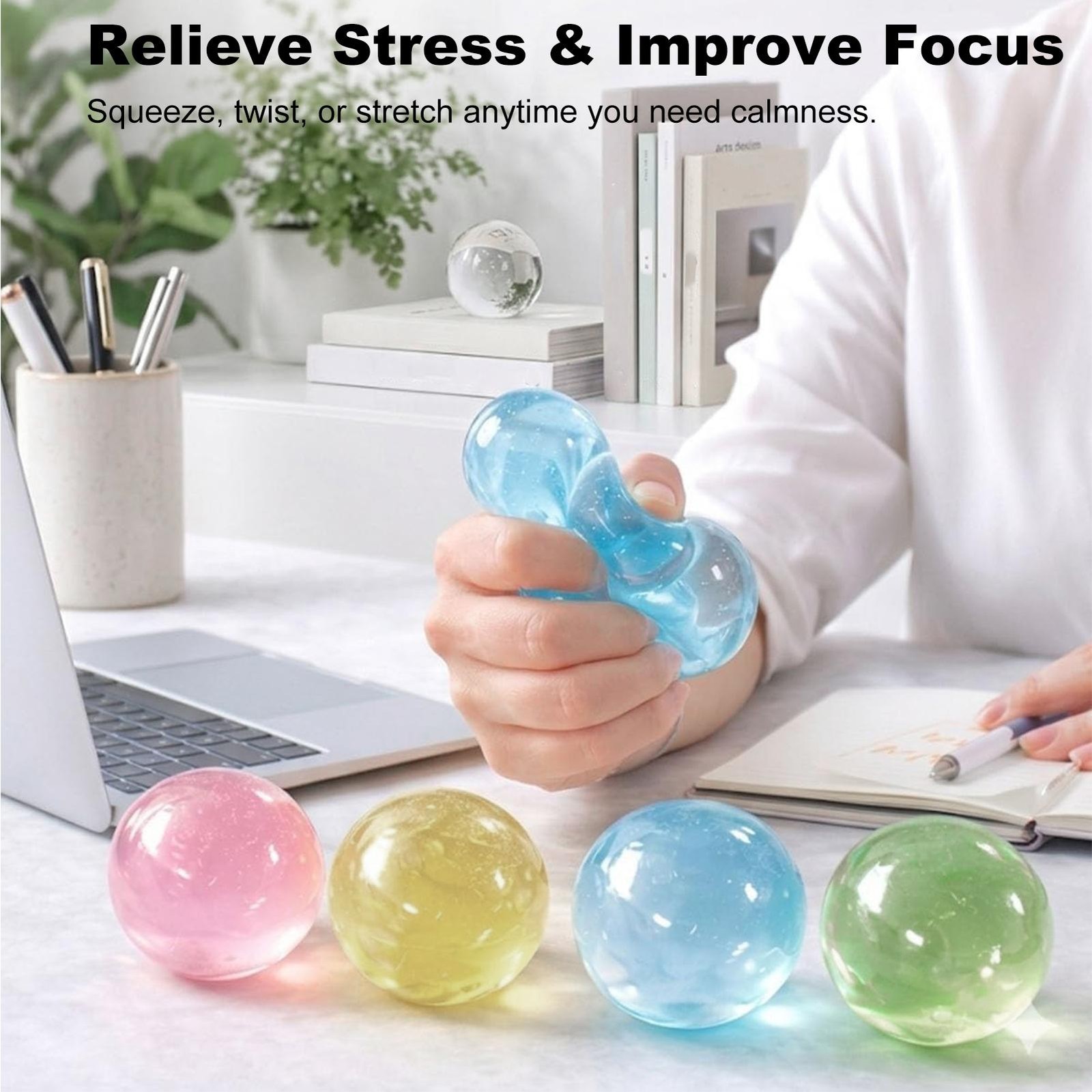 Handmade Coconut Oil Squishy Ball, 2.4 In Super High Moldable Stress Ball, Soft