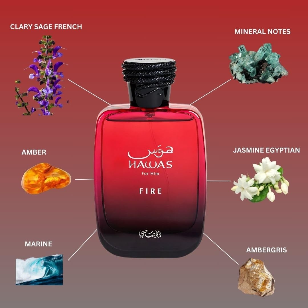 Rasasi Hawas Fire EDP 100ml 3.4oz for Men – Bold Long Lasting