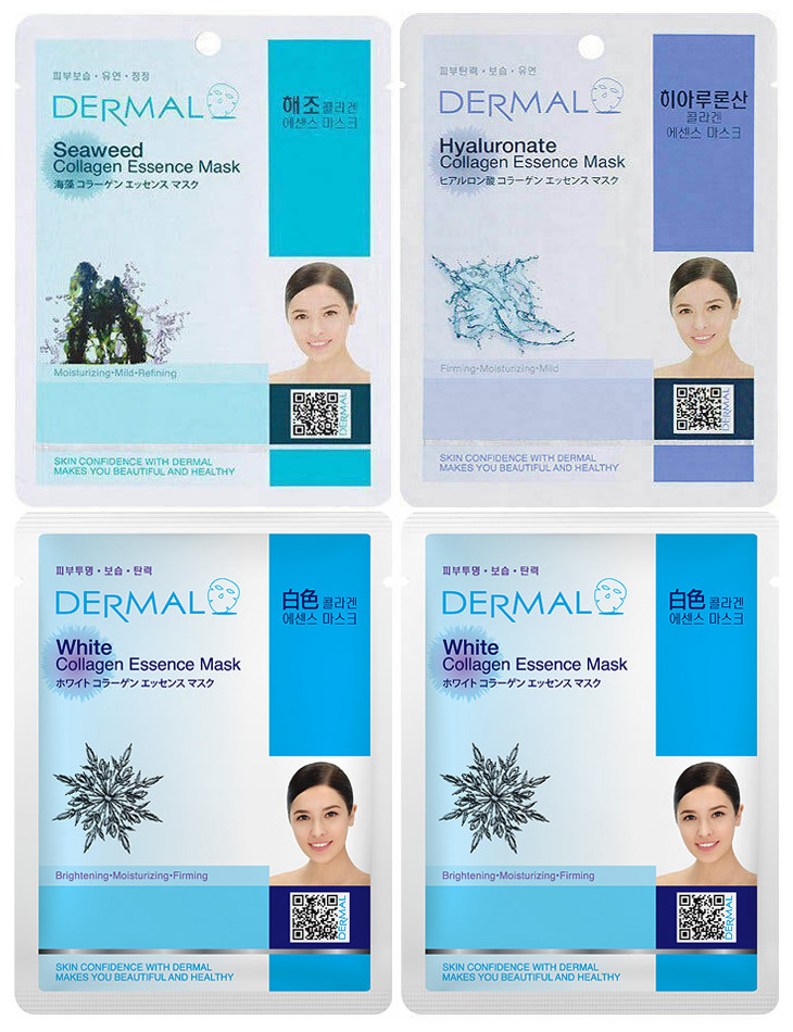 Dermal Korea Collagen Essence Full Face Facial Mask Sheet (24 Combo Pack) New
