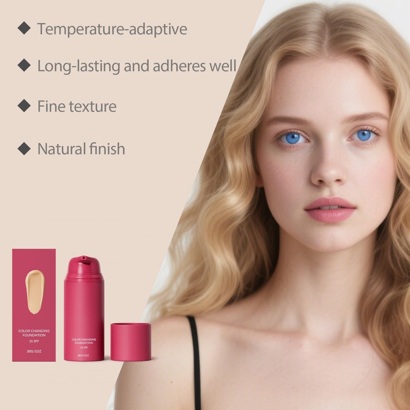For All Skin Types Smooche Foundation Korean, Smooche Color Changing Foundation