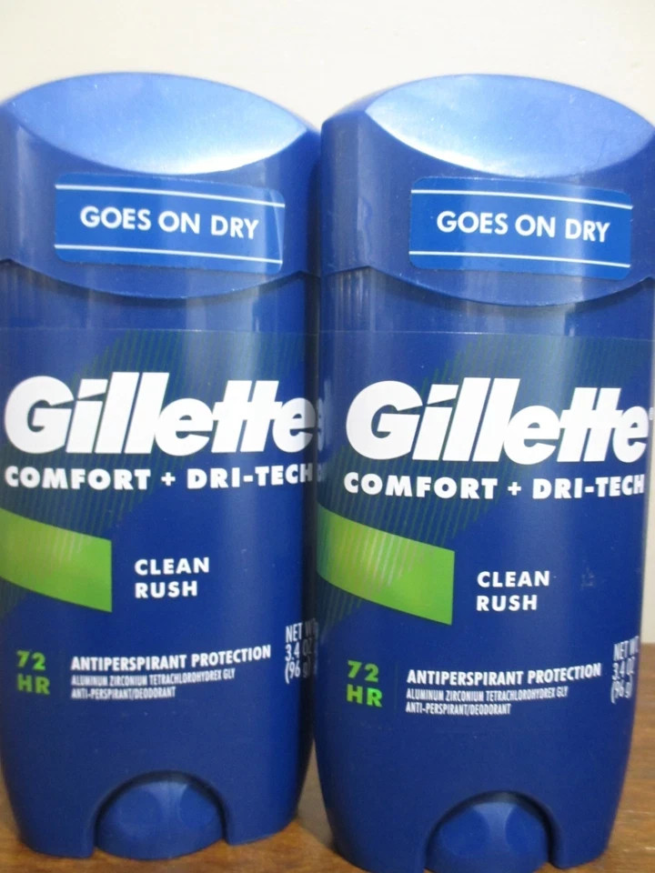 2x Gillette Comfort + Dri-Tech Antiperspirant 3.4 Oz Clean Rush 09/2024