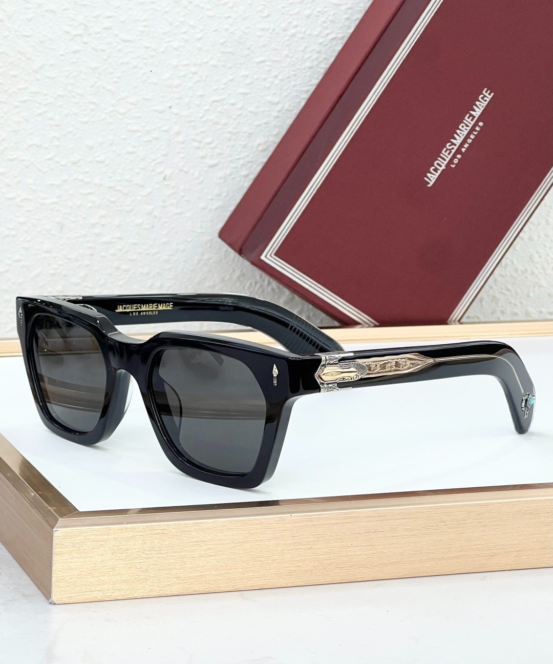 JACQUES MARIE MAGE Sterett Sunglasses Mint Aqua Blue Lens Turquoise Inlay 52mm