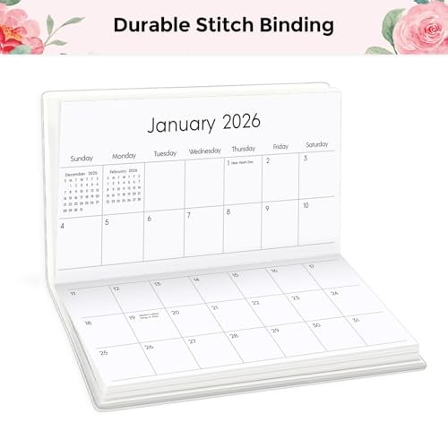 Pocket Calendar 2026-2027 for Purse, 2026-2027 Pocket Planner 24 Months Floral