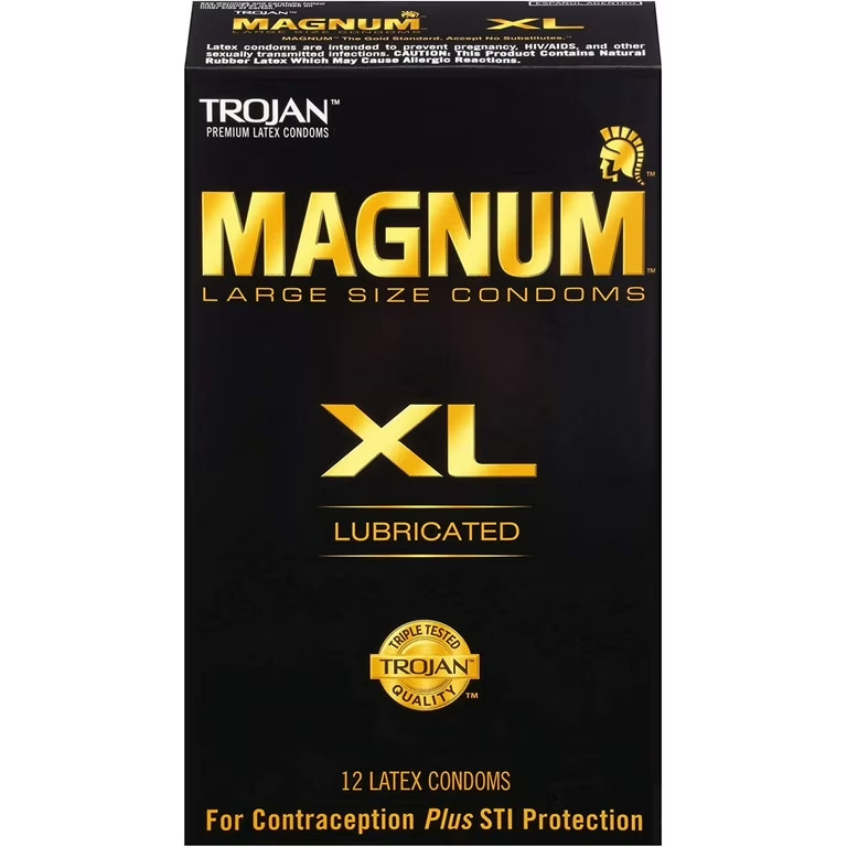 Trojan Premium Latex Magnum XL Large Size Lubricated Condoms – 12 Count exp 5/30