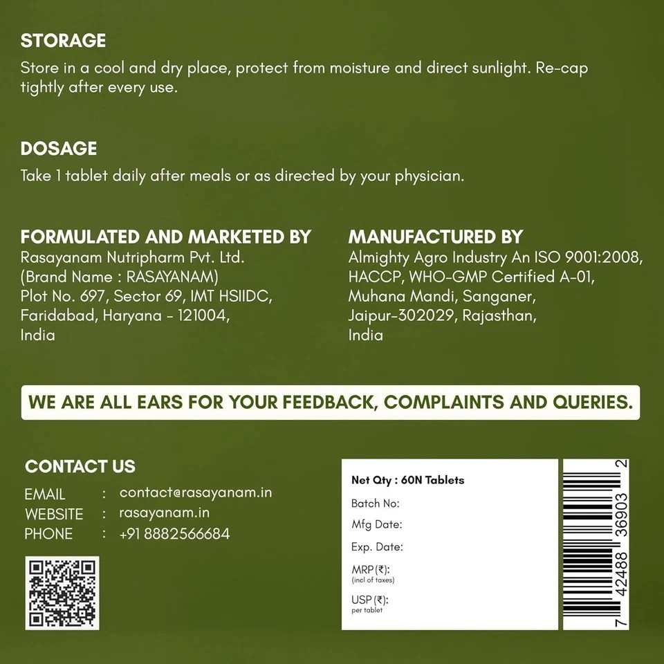 Gokshura -Puncture Vine ( Tribulus terrestris ) 1000mg tablets – 60 Tablet