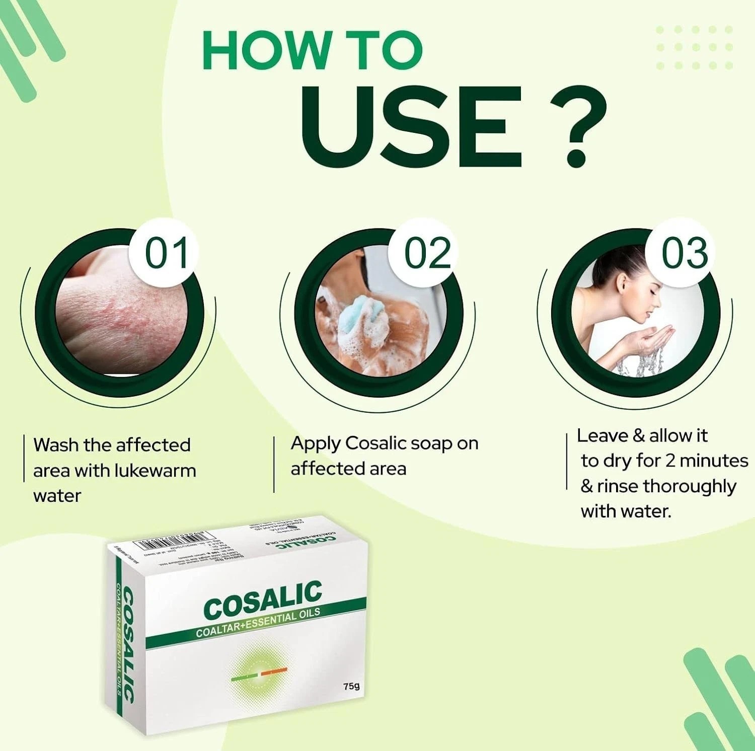 Coal Tar Cosalic Soap for Psoriasis – 75 gm (Pack of 2) Free Shipping