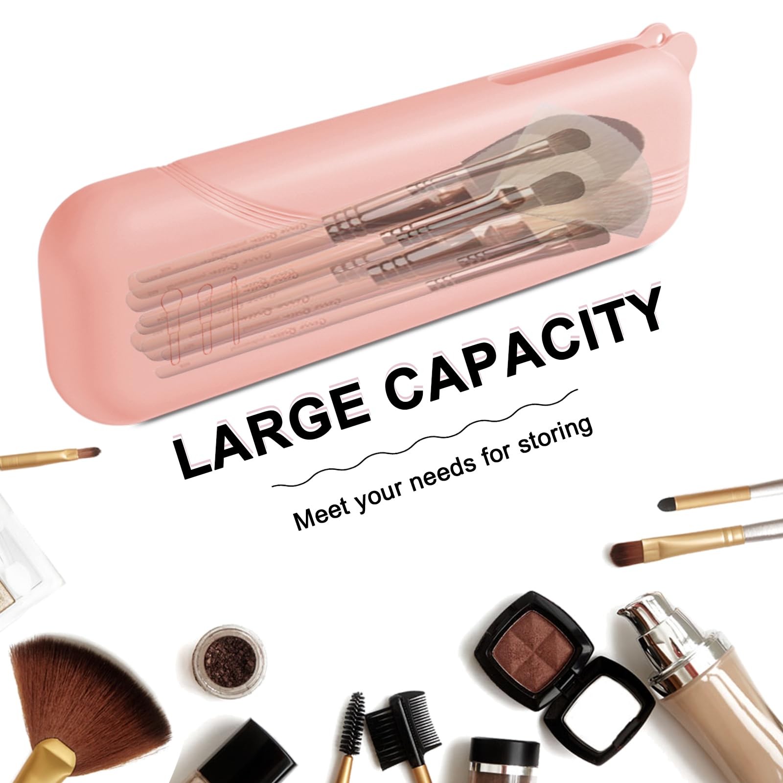 Silicone Makeup Brush Holder Dust-proof Soft Makeup Organizer