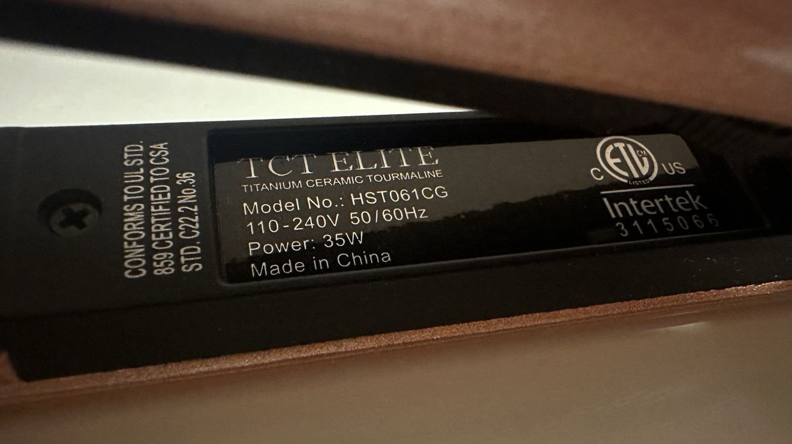 TCT ELITE Titanium Ceramic Tourmaline Flat Iron Rose Gold Sparkle