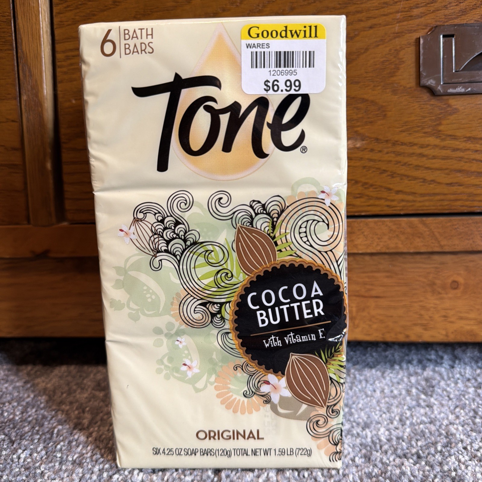 Tone Bath Bar Soap Original W/Cocoa Butter And Vitamin E 6-Pack 4.25 Oz (6 BARS)