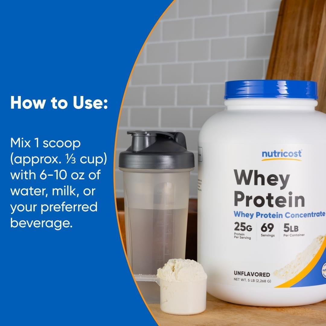 Whey Protein Powder Unflavored 5LB Whey Concentrate