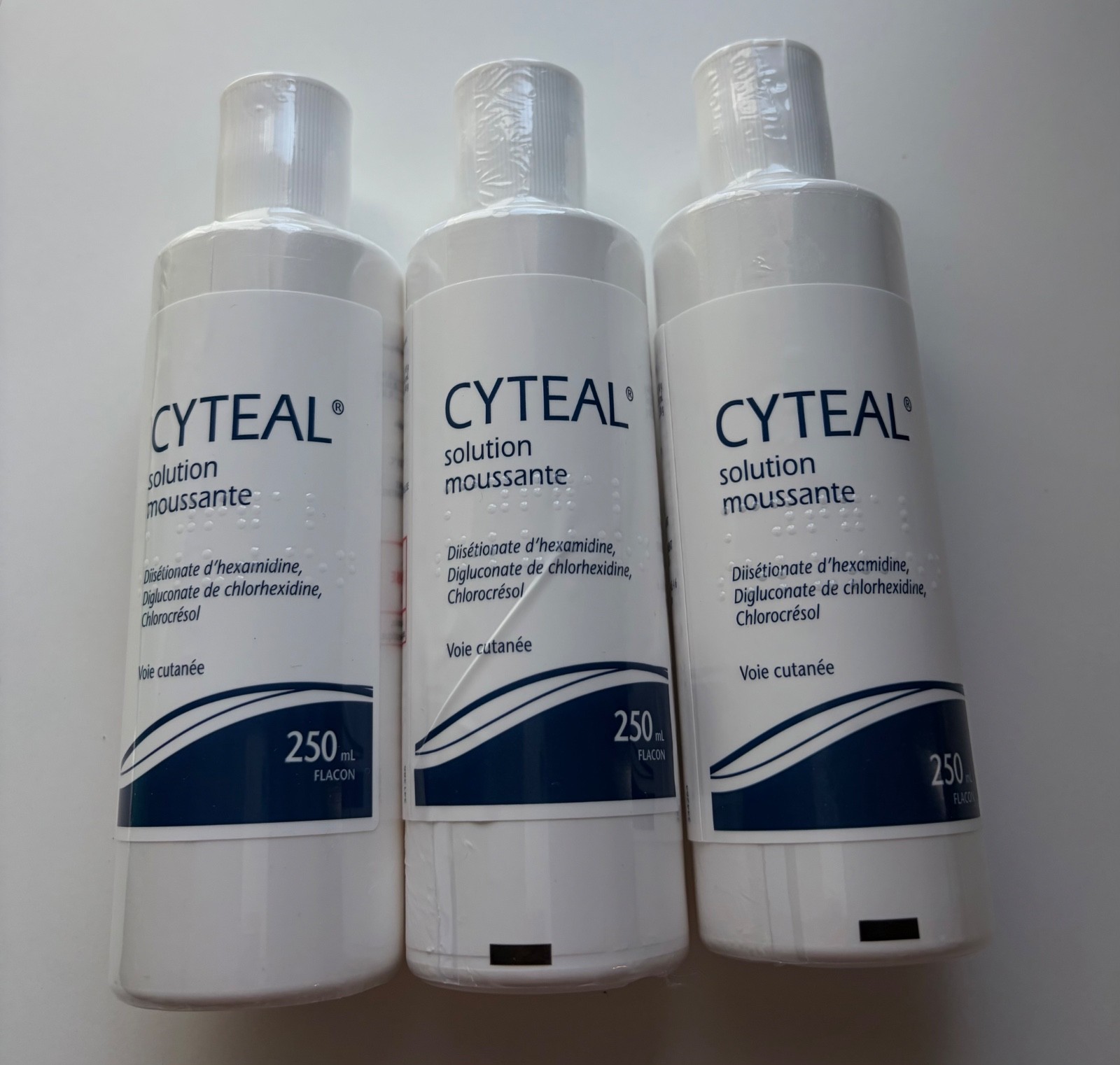 Lot of 3 CYTEAL SOLUTION MOUSSANTE 250 ml Made in France.