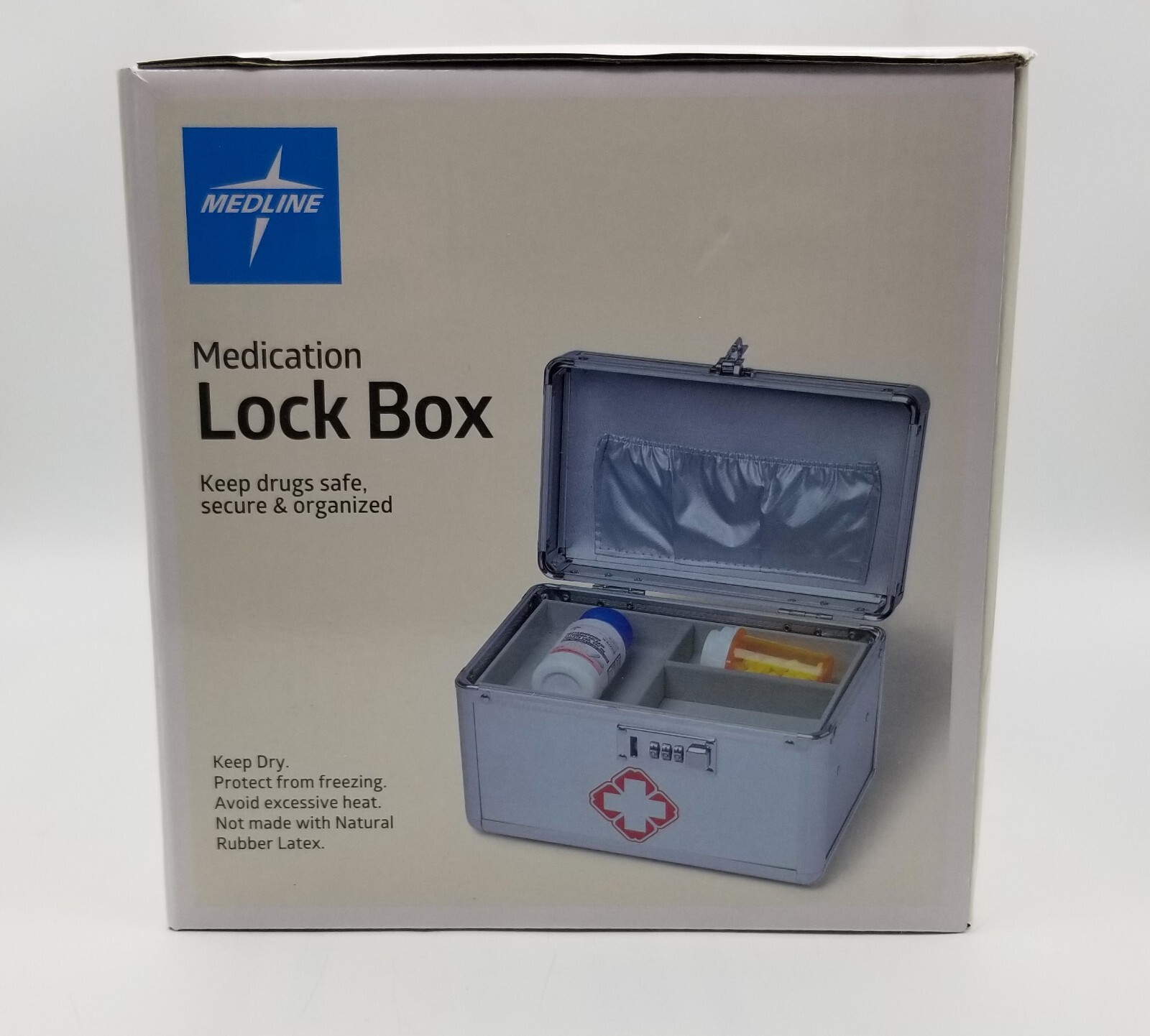 Medline Medication Lock Box Programmable Combination & Removable Tray Holds 24