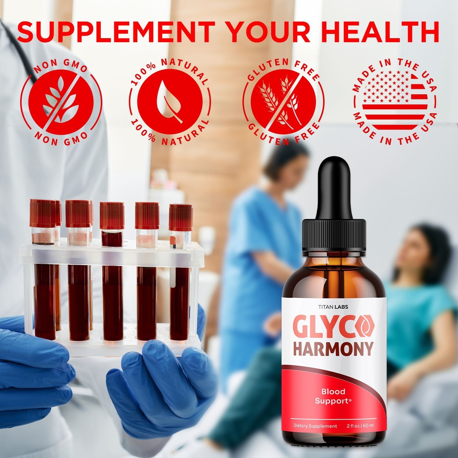 (5 Pack) Glyco Harmony Blood Support Drops Vitamin Supplement 150 Servings