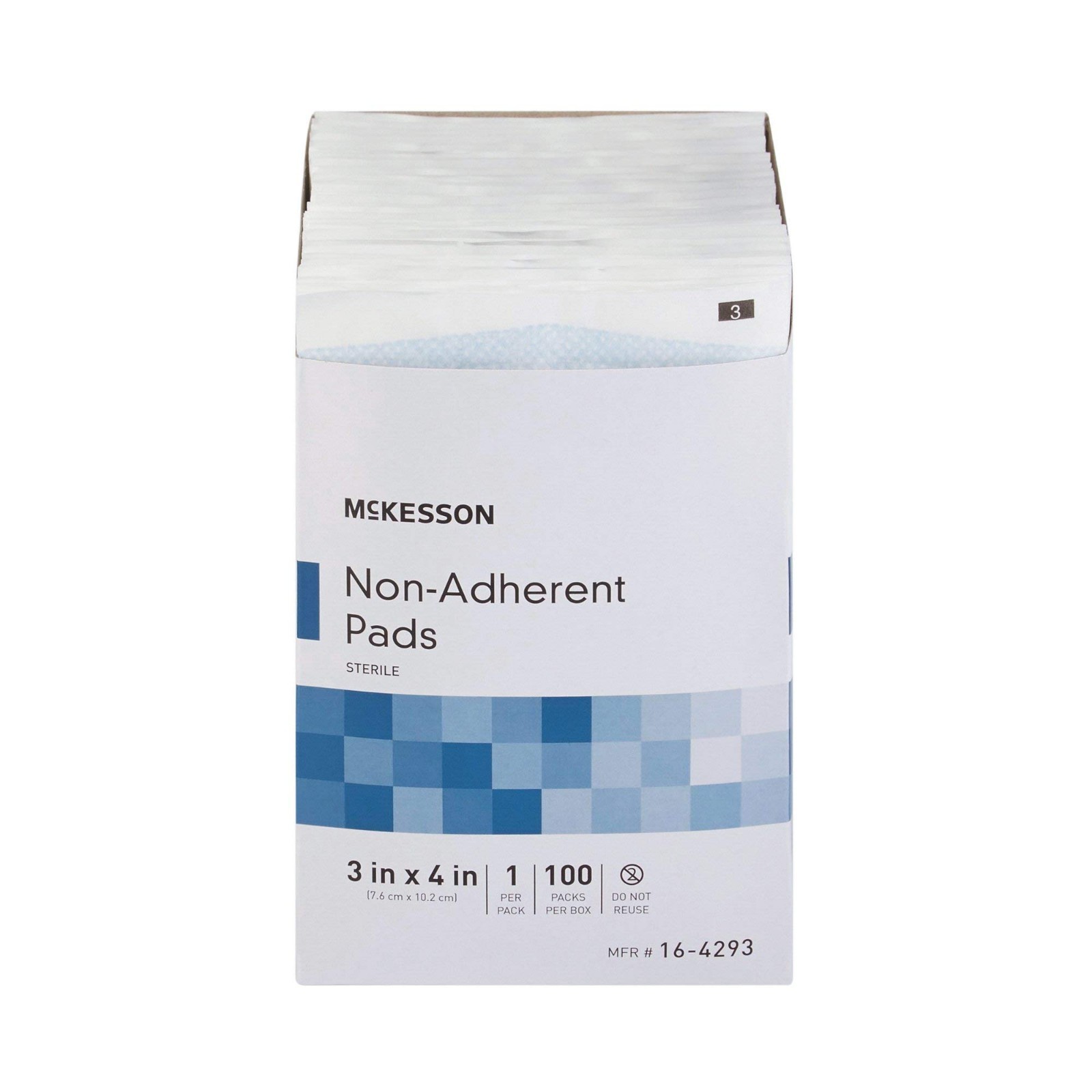 Non-Adherent Wound Pads 3×4 Inch, 100 Count, Sterile Non-Stick Dressings, Absorb