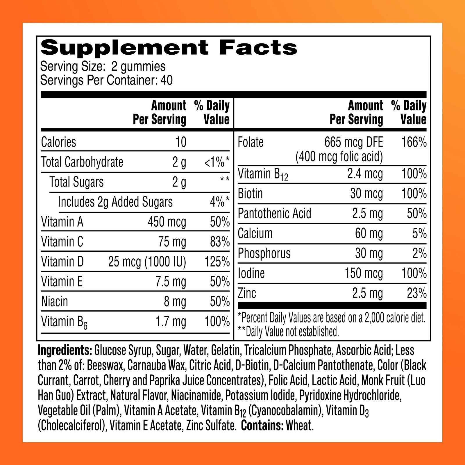 One A Day Women’s Multivitamin Gummies with B Vitamins & Biotin, 80 Count.