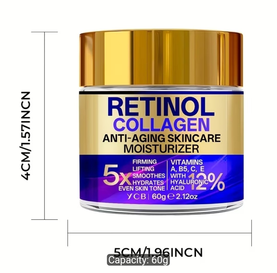 YCB Retinol Collagen Moisturizing Cream 60g/2.12oz – Face Cream with Hyaluronic