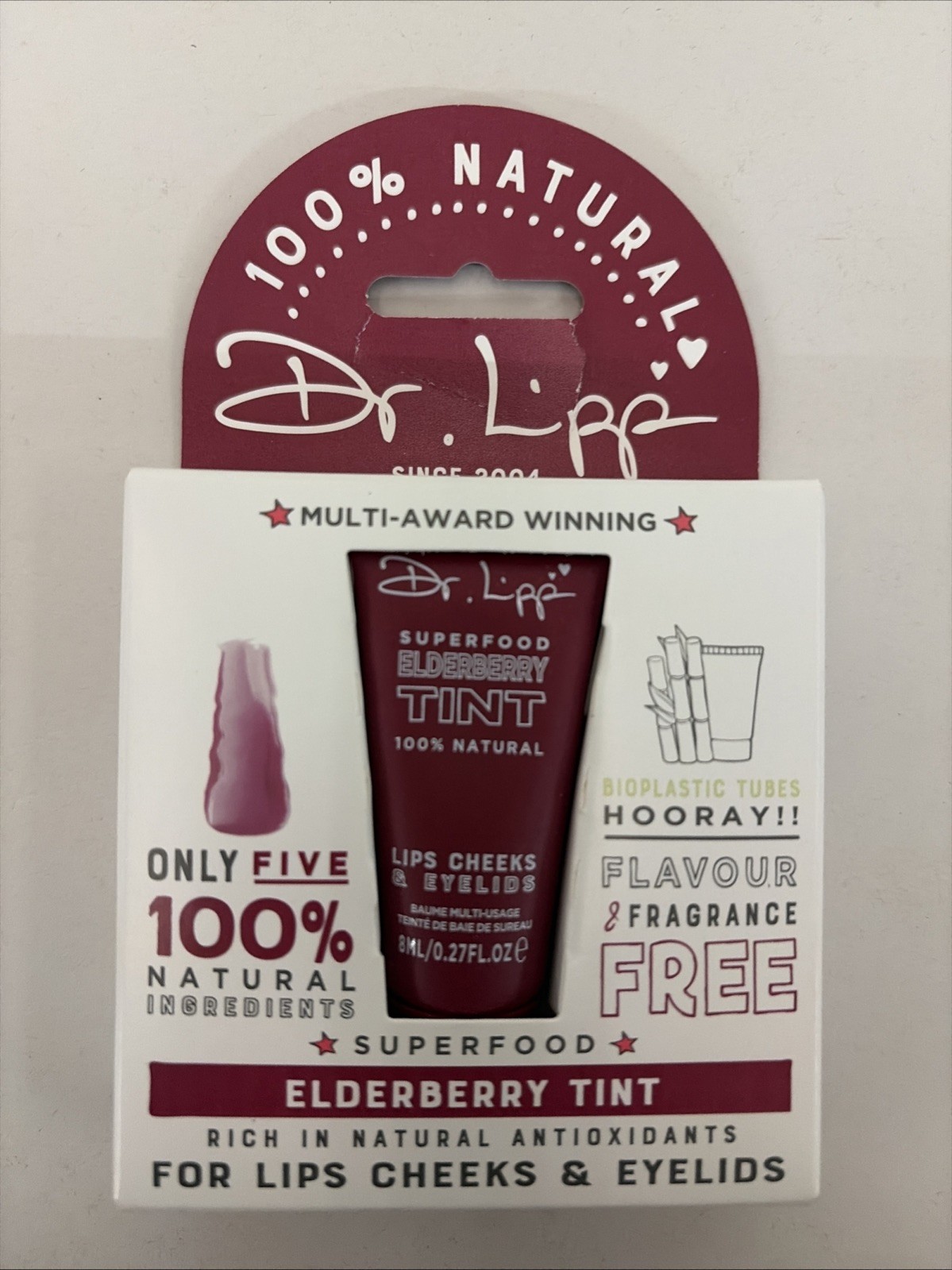 DR LIPP Superfood Elderberry Plant Pigment 100% Natural Moisturizing TINT 8ml