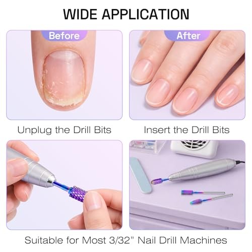 Nail Drill Bits Set with Storage Case: 30pcs 30Pcs Nail Bits with Pink Case