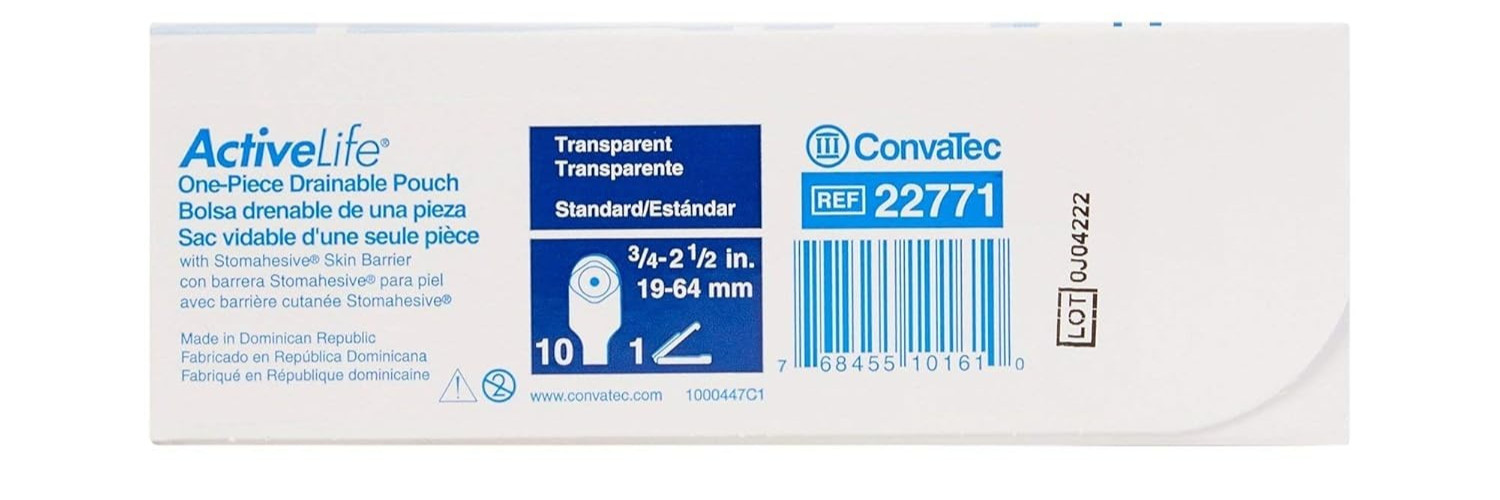 CONVATEC 22771 ActiveLife Cut-to-Fit Drainable Pouch (Pack of 10), NEW SEALED