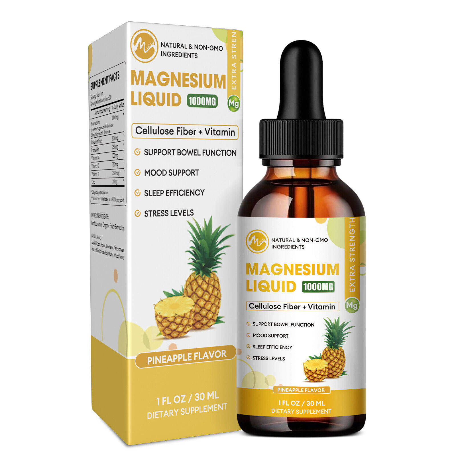 Premium Magnesium Liquid Drops,Magnesium Glycinate,Improve Sleep Anxiety Relief