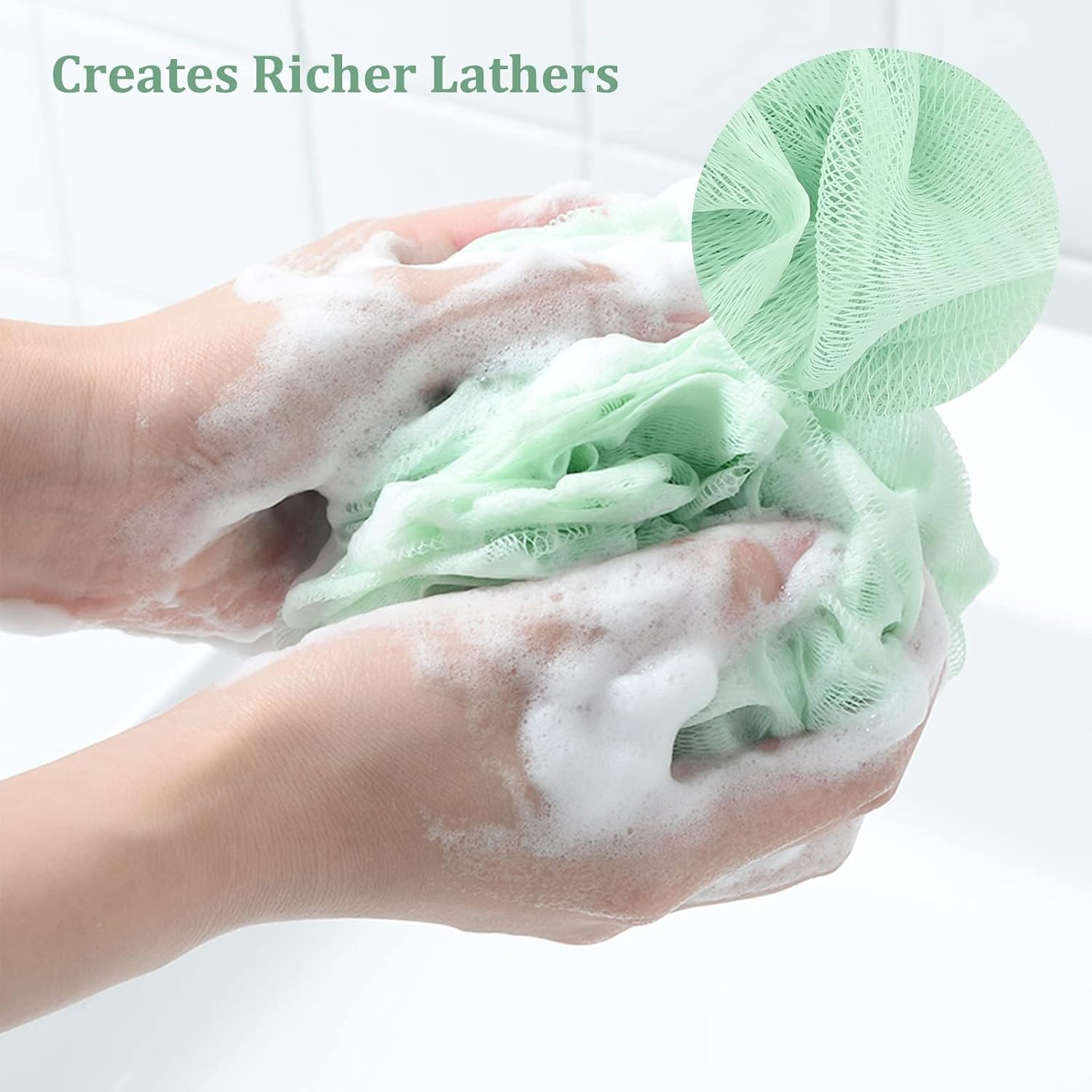 Fu Store Shower Loofah Sponge 60g Bath Mesh Ball Body Scrubber Exfoliator 4 Pack